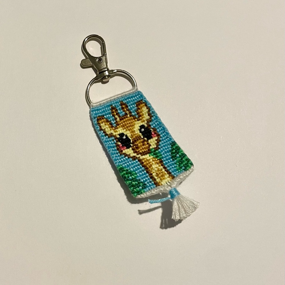 Adorable giraffe handmade keychain!